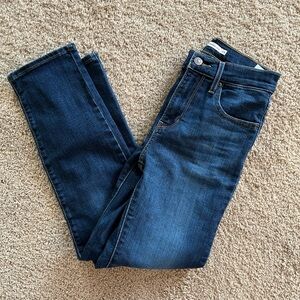 Levi’s Classic Dark Blue 725 High Rise Straight Crop Capri Leg Jeans
